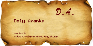 Dely Aranka névjegykártya
